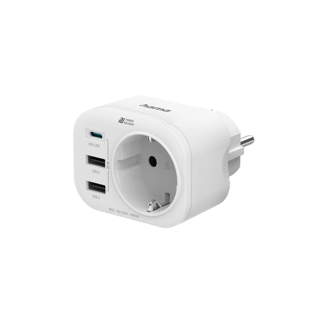 Image of Hama 00223342 power extension 1 AC outlet(s) Indoor White