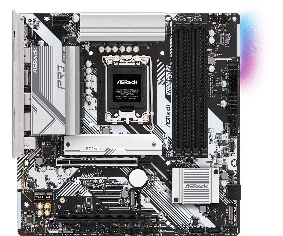Image of Asrock B760M Pro RS Intel B760 LGA 1700 micro ATX