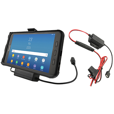 RAM Mounts EZ-Roll'r Power & Data Cradle for Samsung Tab Active2 with Charger