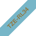 Brother TZE-RL34 DirectLabel gold on blue bright non adhesive textil 12mm x 4m for Brother P-Touch TZ 3.5-18mm/6-12mm/6-18mm/6-24mm/6-36mm