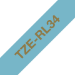 Brother TZE-RL34 etikett-tejp Gold on blue