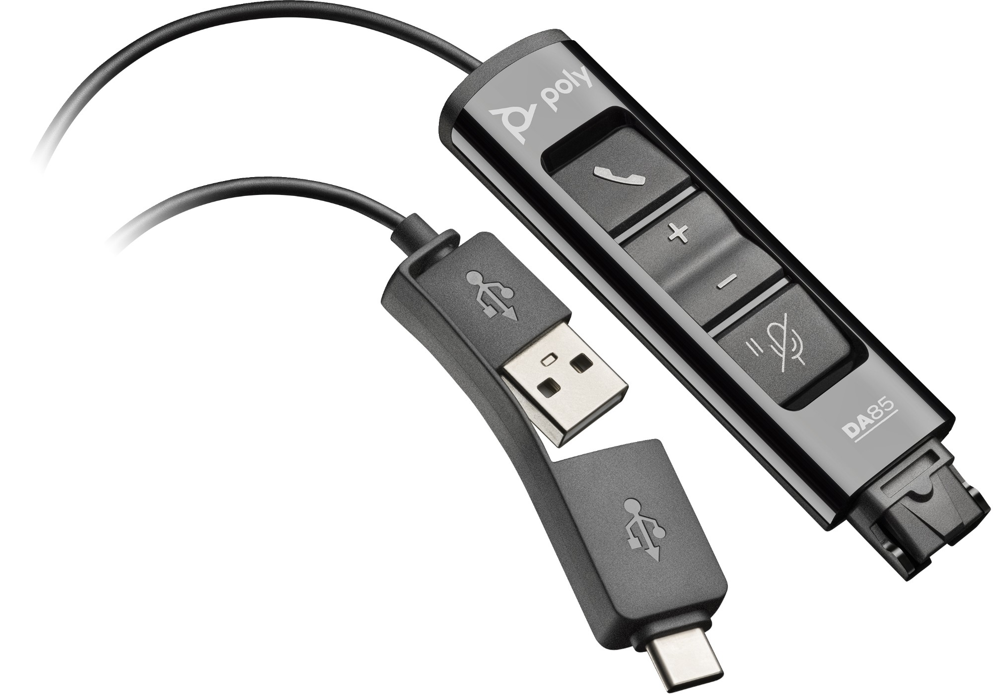 Photos - Portable Audio Accessories Poly DA85 USB to QD Black Adapter TAA 786C7AA 