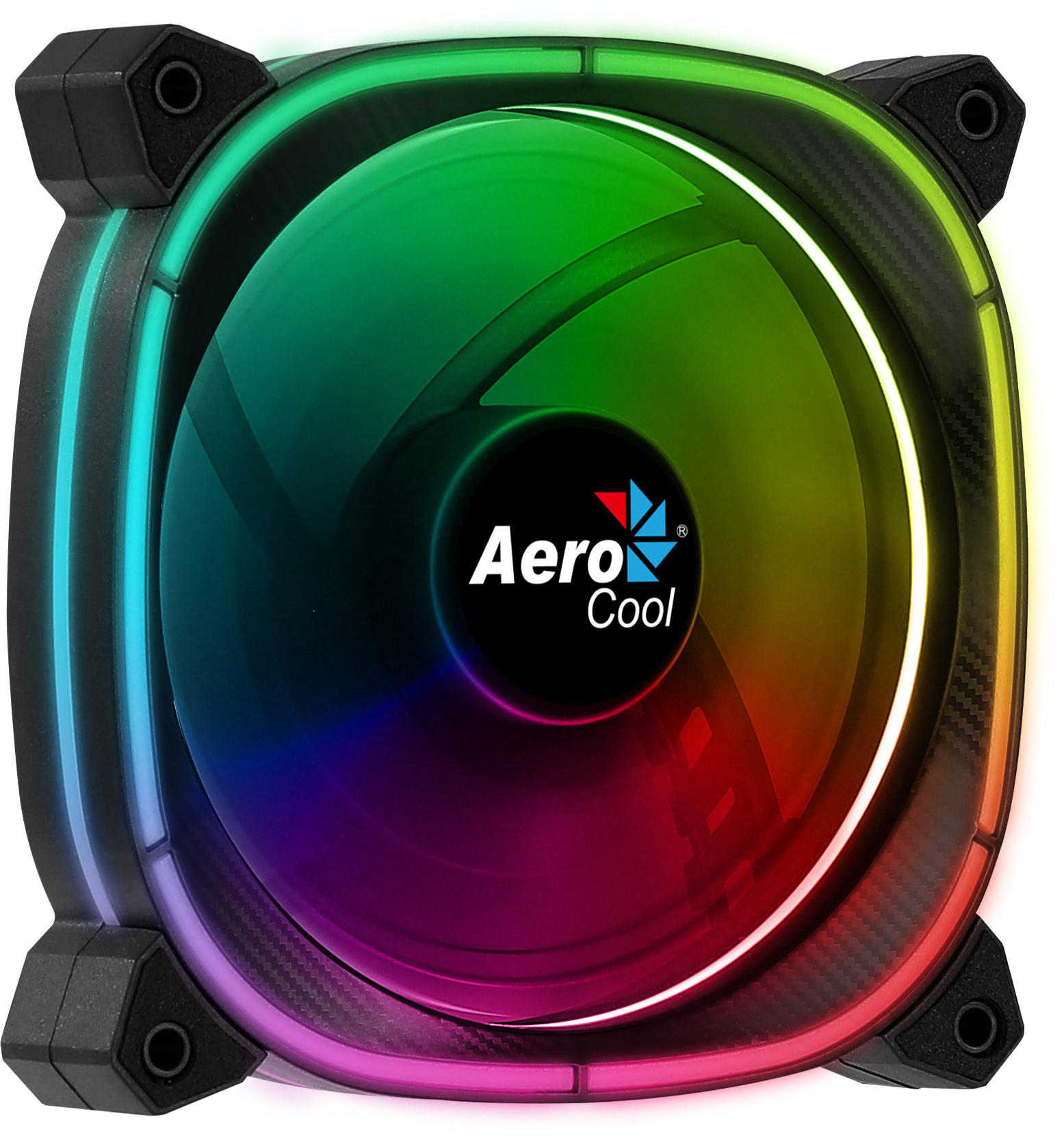 Image of Aerocool ASTRO12 PC Fan 12cm LED RGB Antivibration 6 Pins Black