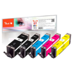 Peach PI100-336 ink cartridge 5 pc(s) Compatible Black, Cyan, Magenta, Yellow