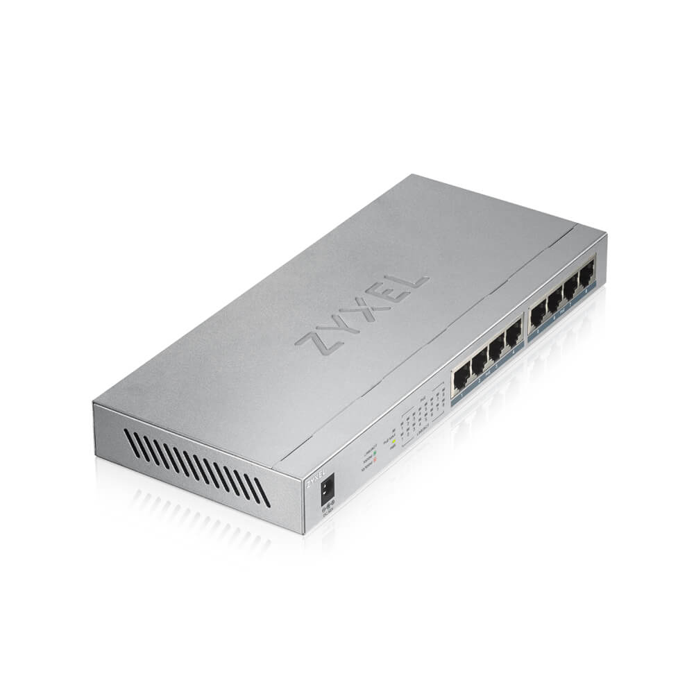 Zyxel GS1008HP Unmanaged Gigabit Ethernet (10/100/1000) Silver Power over Ethernet (PoE)