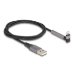 DeLOCK Data and Charging Cable USB Type-A to Lightning for iPhone, iPad, iPod angled with stand function black 1.5 m MFi