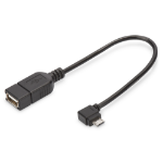 Digitus AK-300313-002-S USB-kabel USB 2.0 0,15 m Micro-USB B USB A Zwart