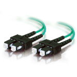 C2G 1m SC-SC 10Gb 50/125 OM3 Duplex Multimode PVC Fibre Optic Cable (LSZH) - Aqua