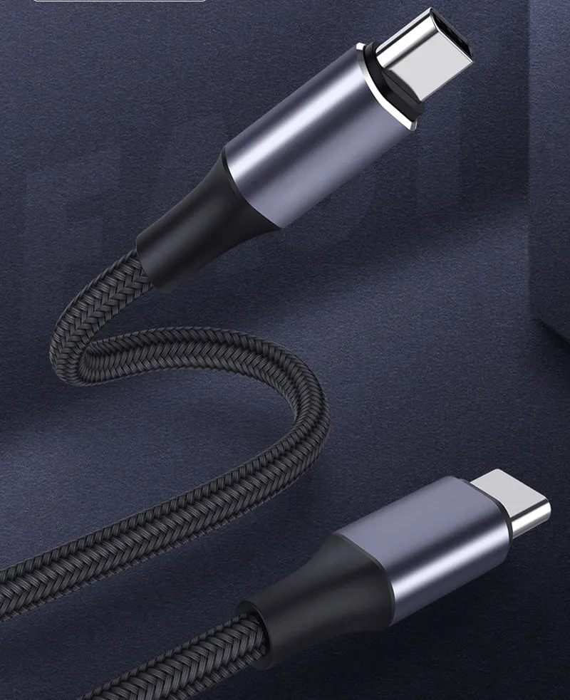 JLC JS25 Type C (Male) to Type C (Male) Cable – 0.25M – Braided Cable Black