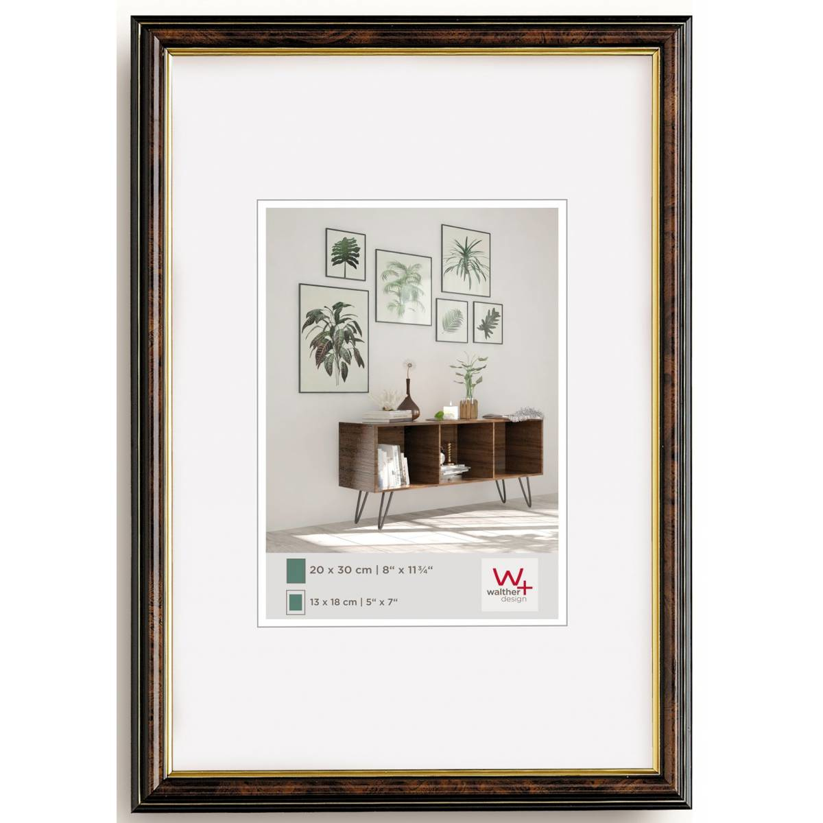 Image of Walther JD040N - Polystyrol - Walnut - Single picture frame - Wall...
