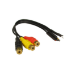 Cables Direct 3xRCA, 25cm audio cable 0.25 m Black