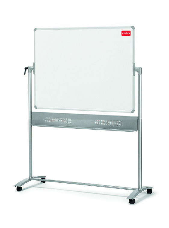 Nobo Mobile Combination Board Magnetic Steel Whiteboard/Grey Felt Noticeboard Horizontal Pivot 1200x900mm