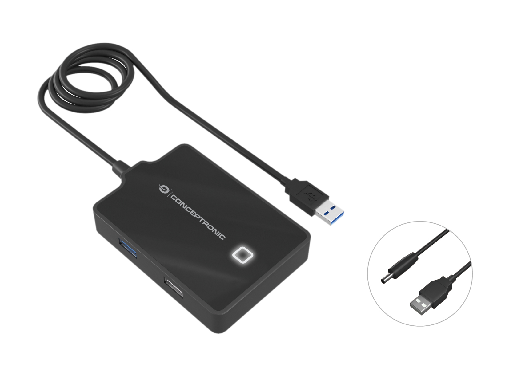 Image of Conceptronic HUBBIES 4-Port USB 3.0/2.0 Hub, 90cm cable