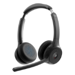 Cisco Headset 722, Wireless Dual On-Ear Bluetooth Headset with Webex Button, USB-A HD Bluetooth Adapter, Soft Case, Carbon Black, 1-Year Limited Liability Warranty (HS-WL-722-BUNA-C)