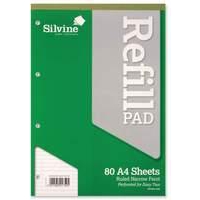 Image of Silvine A4 Refill Pad Narrow Ruled 160 Pages Green (Pack 6) - A4RPNF