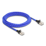 DeLOCK RJ45 Network Cable with braided coating Cat.6A U/FTP Slim 3 m blue