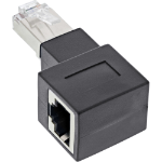 InLine patch cord adapter Cat.6A, RJ45 male / female, angled 90° to the right