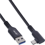 InLine USB 3.2 Gen.1 cable, USB-C plug angled - USB-A plug for VR, black, 5m