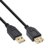 InLine USB 2.0 Extension Cable Type A male / female, gold plated, black, 3m