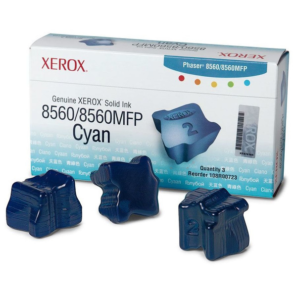 Image of Xerox 108R00723 Dry ink in color-stix cyan, 3x3.4K pages Pack=3...