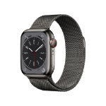 Apple Watch Series 8 OLED 41 mm Digital 352 x 430 pixels Touchscreen 4G Graphite Wi-Fi GPS (satellite)