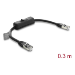 DeLOCK RJ45 Cable plug to plug with switch Cat.6 F/UTP 0.3 m - network switching black