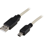 Deltaco USB 2.0 Cable A/mini B, 3m USB cable USB A Mini-USB B