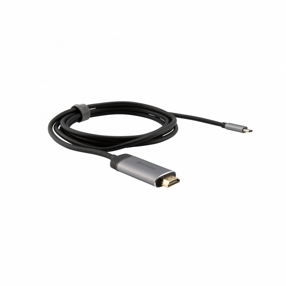 Image of Verbatim 49144 video cable adapter 1.5 m USB Type-C HDMI Black, Silver