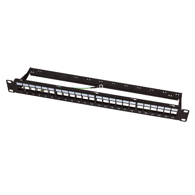 LogiLink Keystone Panel 1U. 24 ports. shielded. economy type. black