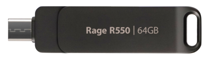 EU Product - Flashdrive Rage R550/S Usb A+C Drehbares Design PE64GR550DSAD - Flash-Speicher - unsortiert thumbnail