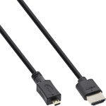 InLine High Speed HDMI Cable with Ethernet, AM/DM, super slim, black/gold, 1.8m