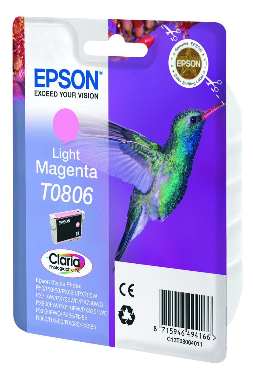 Epson C13T08064011/T0806 Ink cartridge light magenta, 520 pages ISO/IEC 24711 7.4ml for Epson Stylus Photo P 50/PX/PX 730/R 265