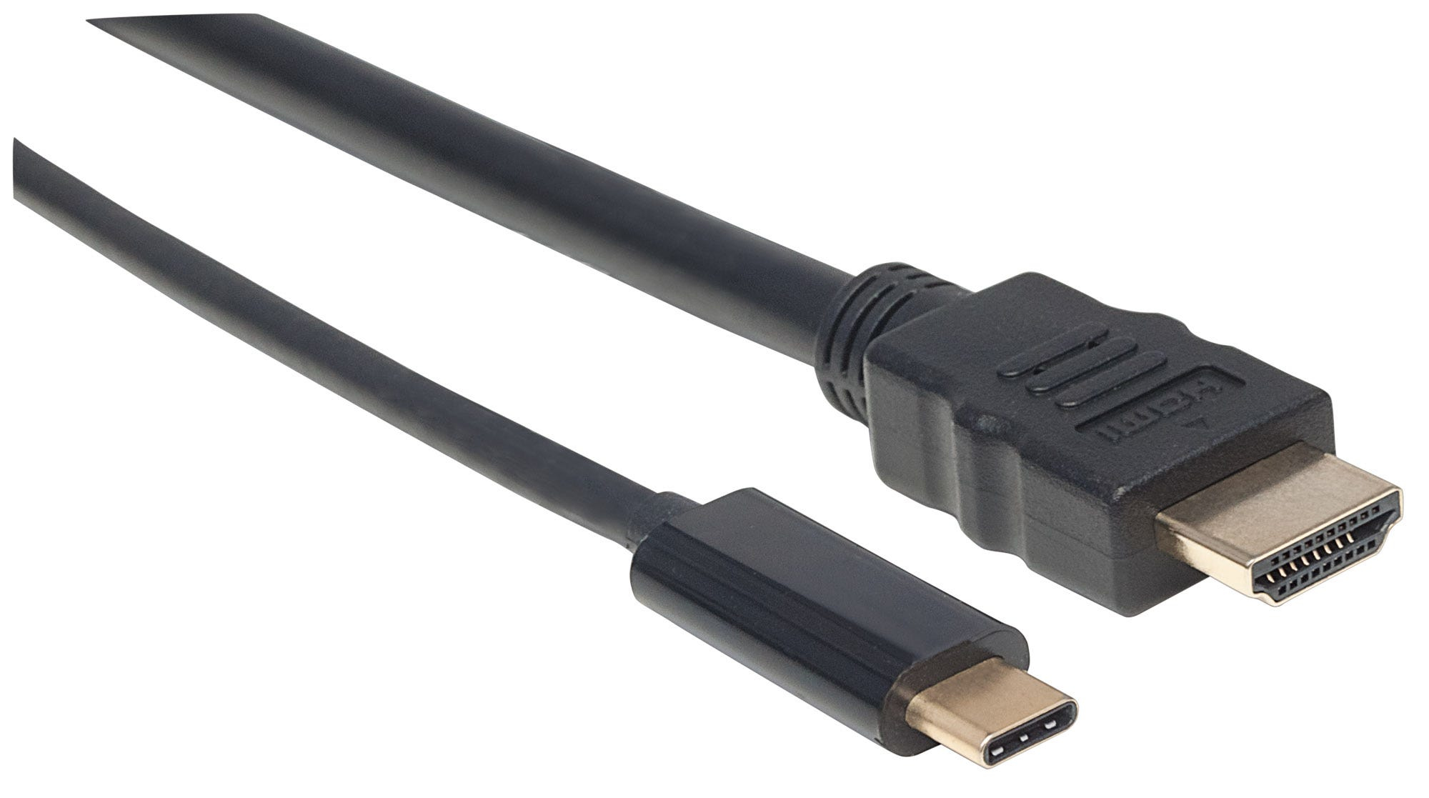 Manhattan USB-C to HDMI Cable, 4K, 1m, Male to Male, 3840x2160@60Hz; 4K Ultra HD Video Aspect Ratio 21:9, Black, Polybag