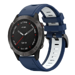 Garmin EU Product - Fenix 6 Sapphire GPS Two-color Silicone Watch Band - Blue / White