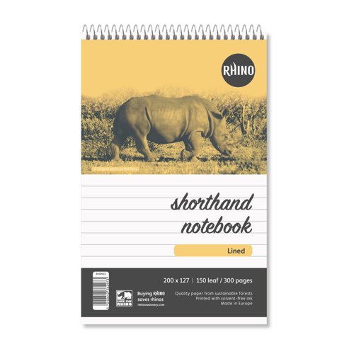 Image of Rhino 200 x 127 Shorthand Notepad 150 Leaf, F8 (Pack of 80)