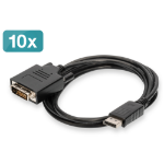 Digitus DisplayPort – DVI Adapter Cable, Pack of 10 pcs