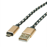 ROLINE 11.02.8820 USB cable 1.8 m USB 2.0 USB C Micro-USB B Black, Gold