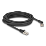 DeLOCK RJ45 Network Cable Cat.6A S/FTP plug 45° right angled to plug straight 5 m black