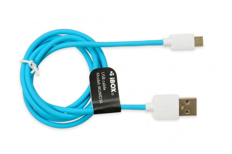 iBox IKUMD3A USB cable 1 m USB 2.0 USB A Micro-USB B Blue