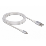 DeLOCK USB data and power cable for iPhone, iPad, iPod DuPont Kevlar white 3 m