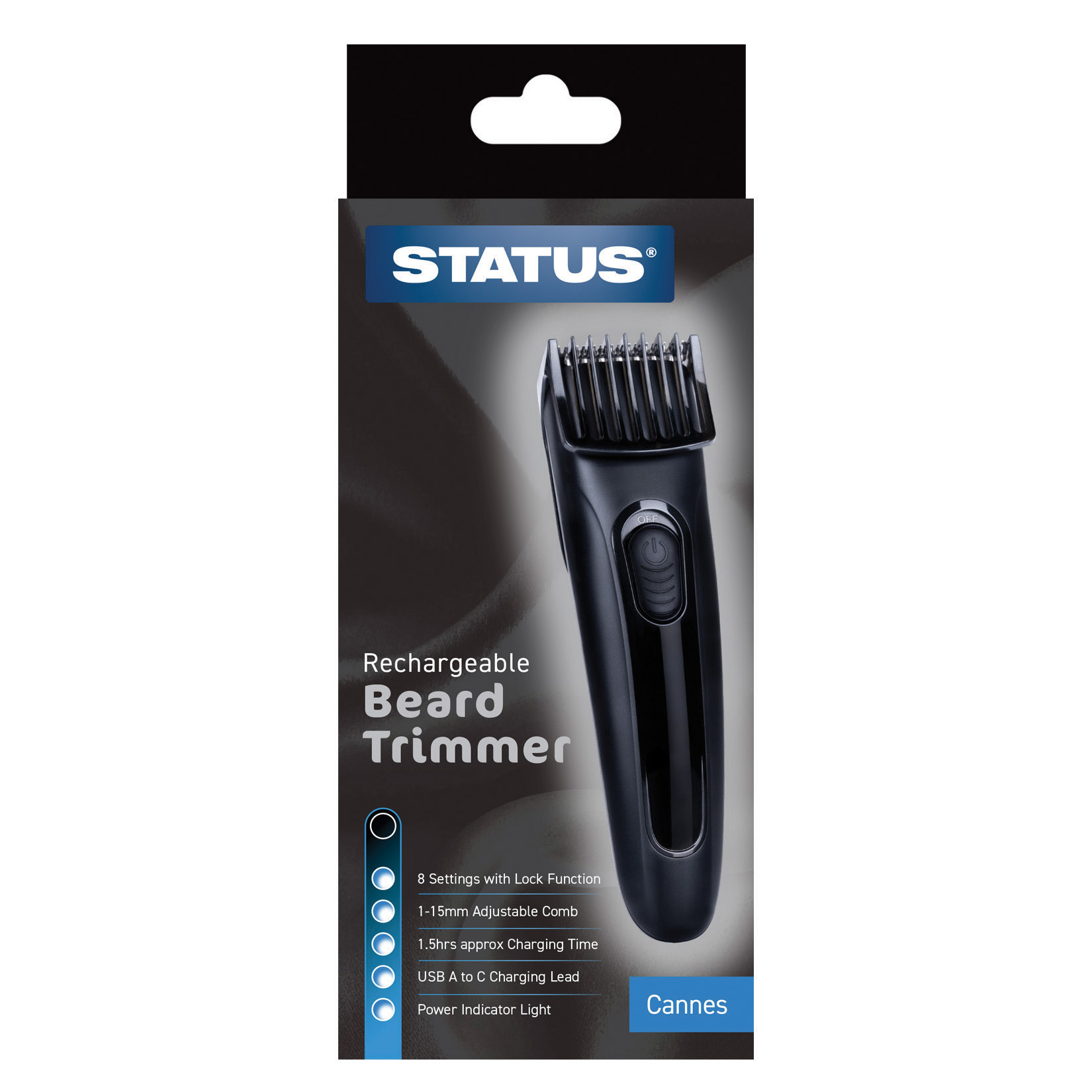 STATUS Cannes Rechargeable Hair Clippers - Black