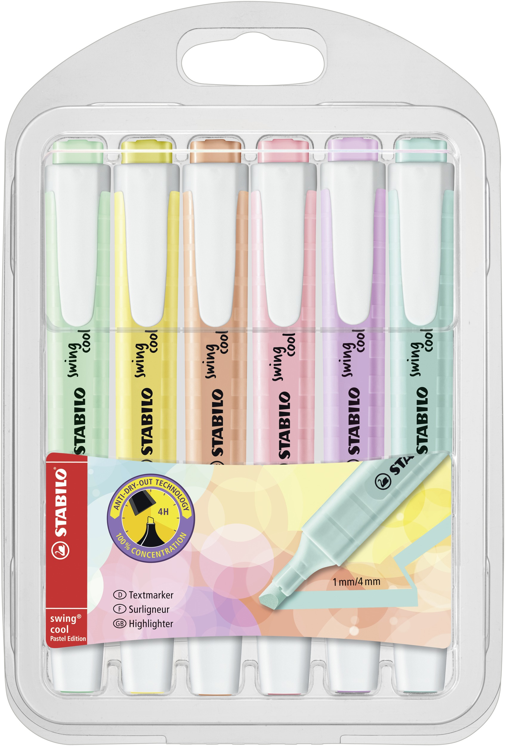 Image of STABILO swing cool Pastel marker 6 pc(s) Chisel tip Multicolour