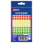 AVERY 932291 MULTIPURPOSE STICKERS DOTS 8MM ASSORTED PACK 416