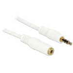 DeLOCK 3.5mm M-F, 2m audio kabel Wit