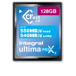 Integral 128GB CFAST 2.0 SATA CARD R-550 W-540 MB/S IDEAL FOR 4K IDEAL FOR 4K VIDEO AND PROFFESIONAL DSLR