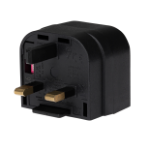 Maplin 2 Pin Mains Plug to UK 3 Pin Mains Plug Converter 3 Amp Fuse Black