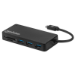 Manhattan USB-C 3-Port Hub/Dock with Card Reader, 3x USB-A ports, 5 Gbps (USB 3.2 Gen1 aka USB 3.0), SD and MicroSD, Bus Power, Black, Box