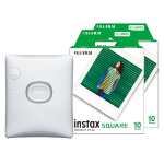 Fujifilm Instax Square Link Wireless Smartphone Photo Printer - White - Printer + 20 Shot Pack