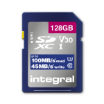Integral 128GB SD MEMORY CARD SDXC UHS-1 U3 CL10 V30 UP TO R-100 MBS