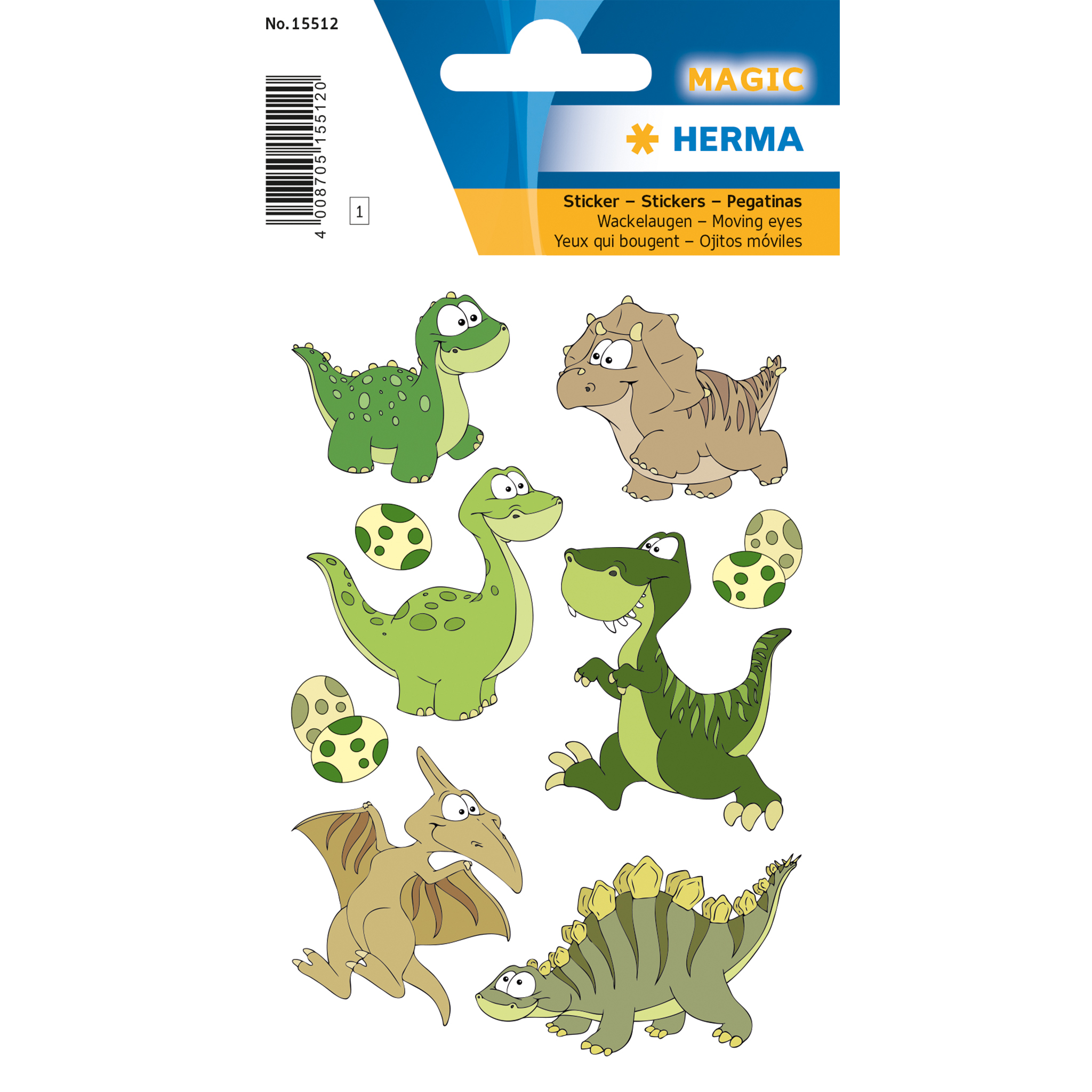 Image of Herma 15512 - Plastic - Multicolour - Dinosaur - Permanent - 9...